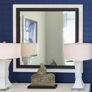 Framed bathroom mirror